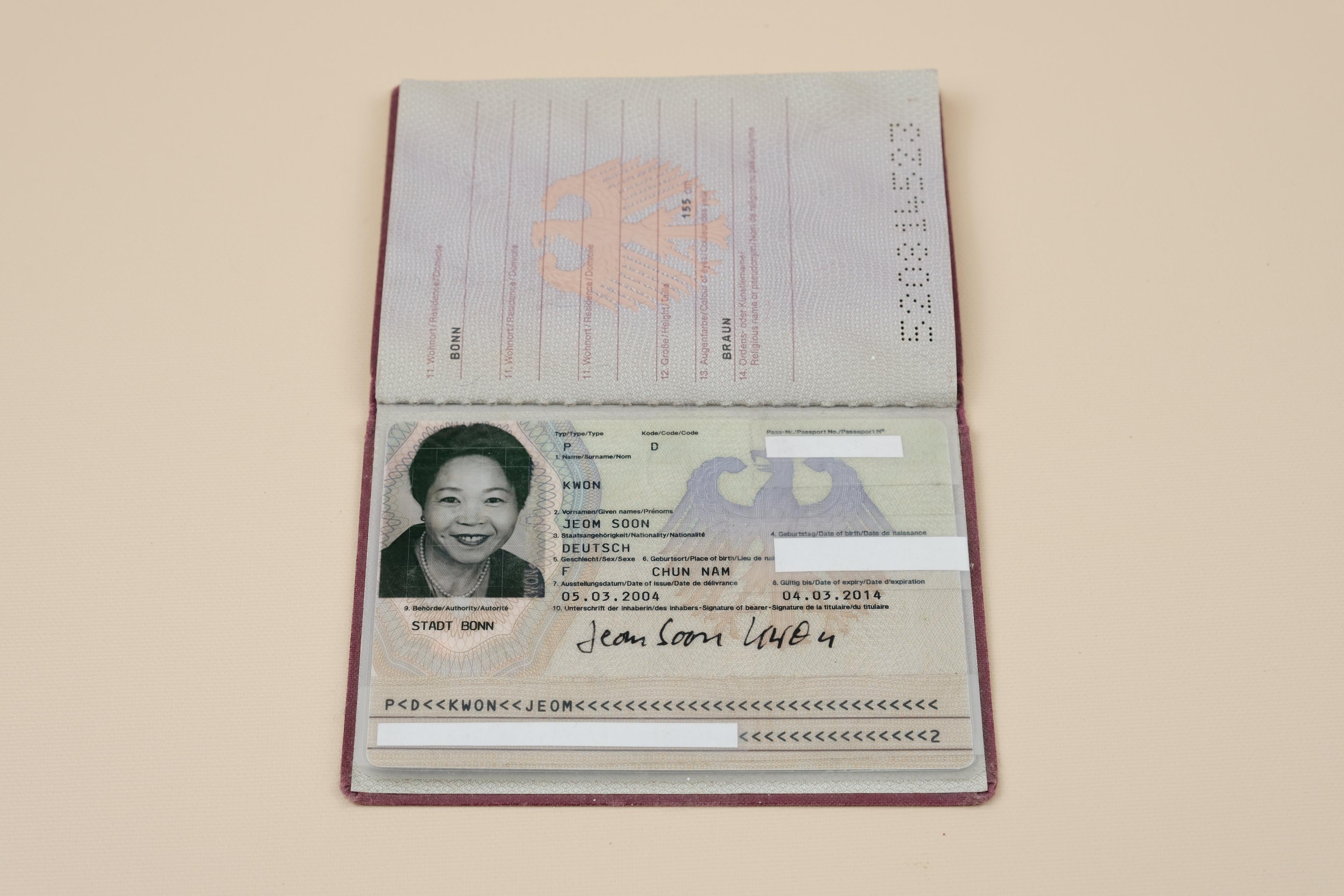 권점순 여권 (Reisepass)